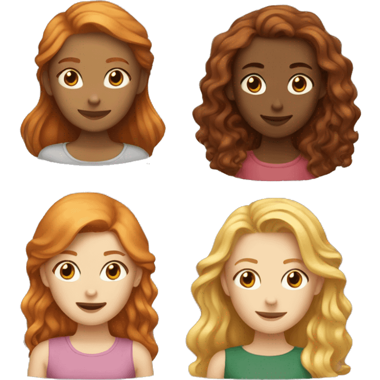 Ginger girl plus blond girl plus brunette girl emoji