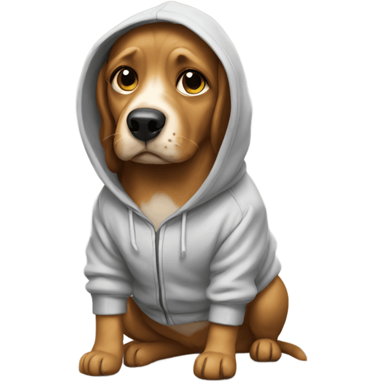 Dog wearing a hoodie emoji