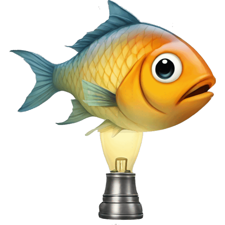 Fish inside a lamp emoji