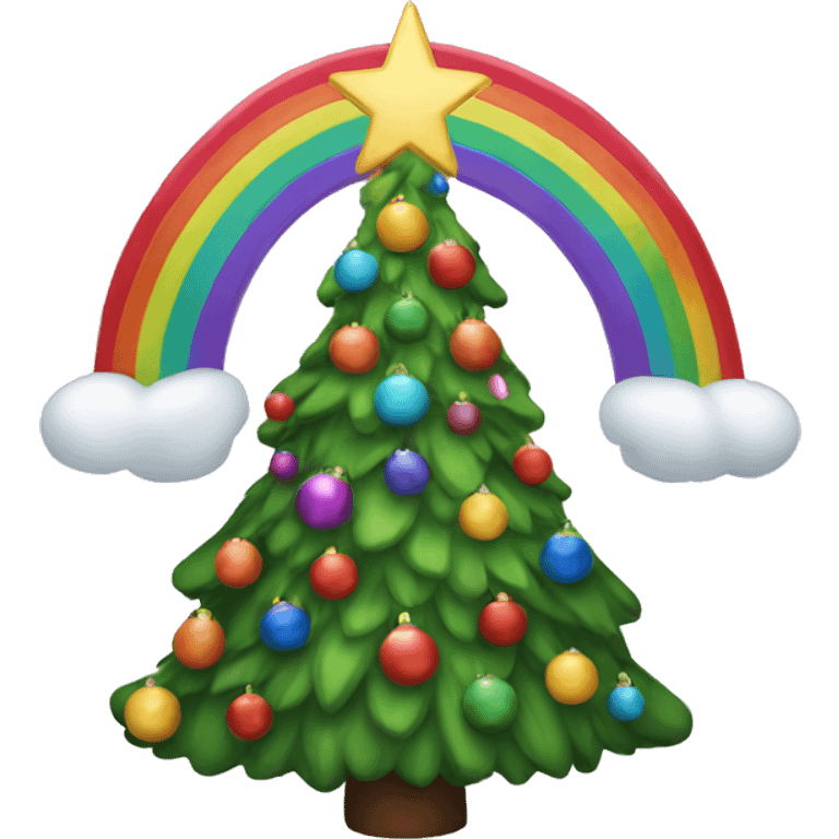 A rainbow Christmas tree emoji