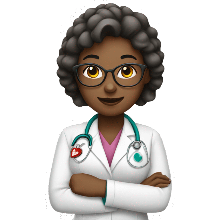 Woman Doctor with heart hands emoji