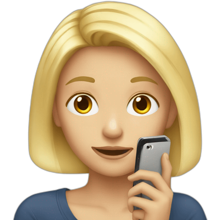 blond girl on her phone emoji