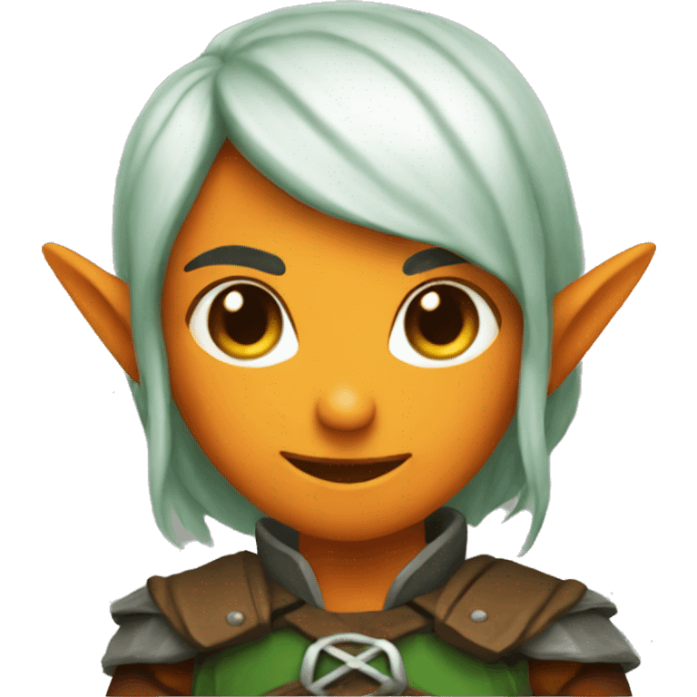 
Fierce elf ranger wearing pumpkin emoji