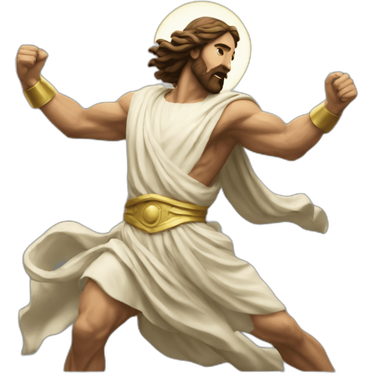 Jesus fighting Zeus emoji