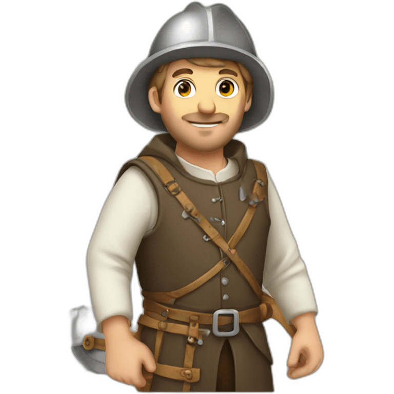 medieval mason with working gear emoji