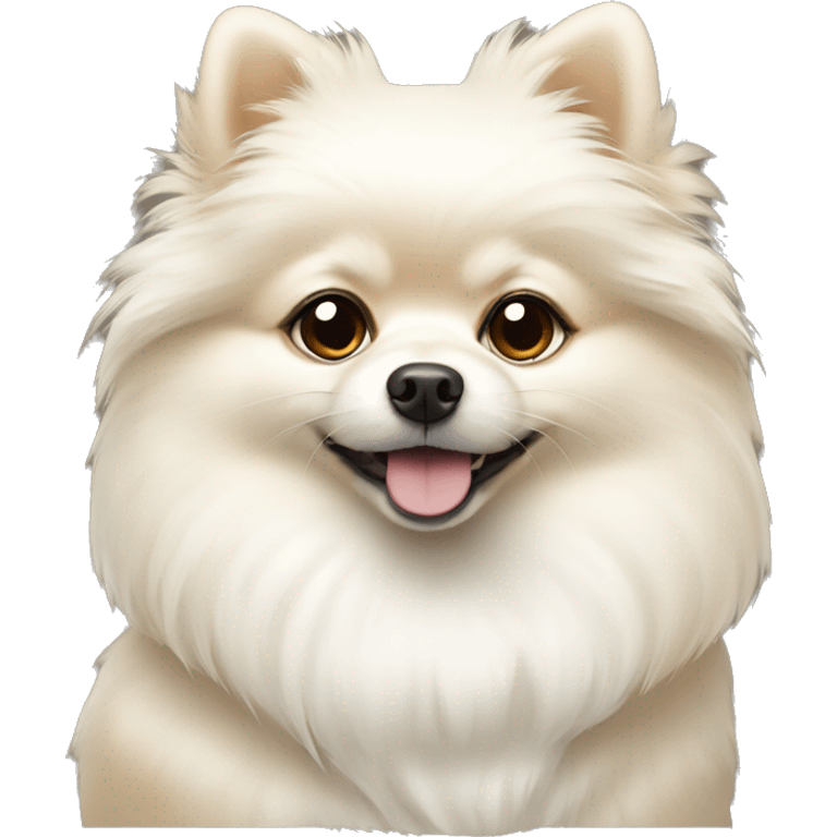 White Pomeranian with beige spots  emoji