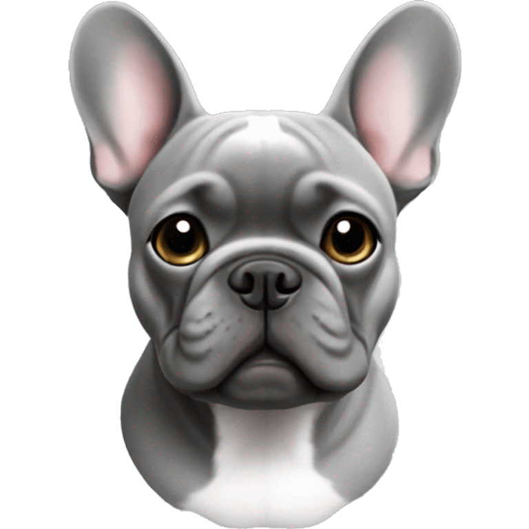 French bulldog grey emoji