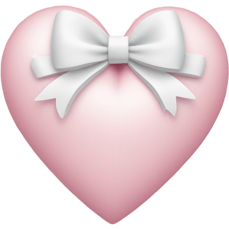 Pastel pink heart with white bow emoji