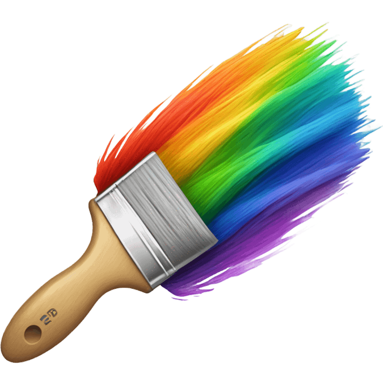 Rainbow colored paintbrush emoji