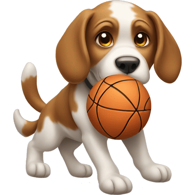 Dog playing basketball emoji