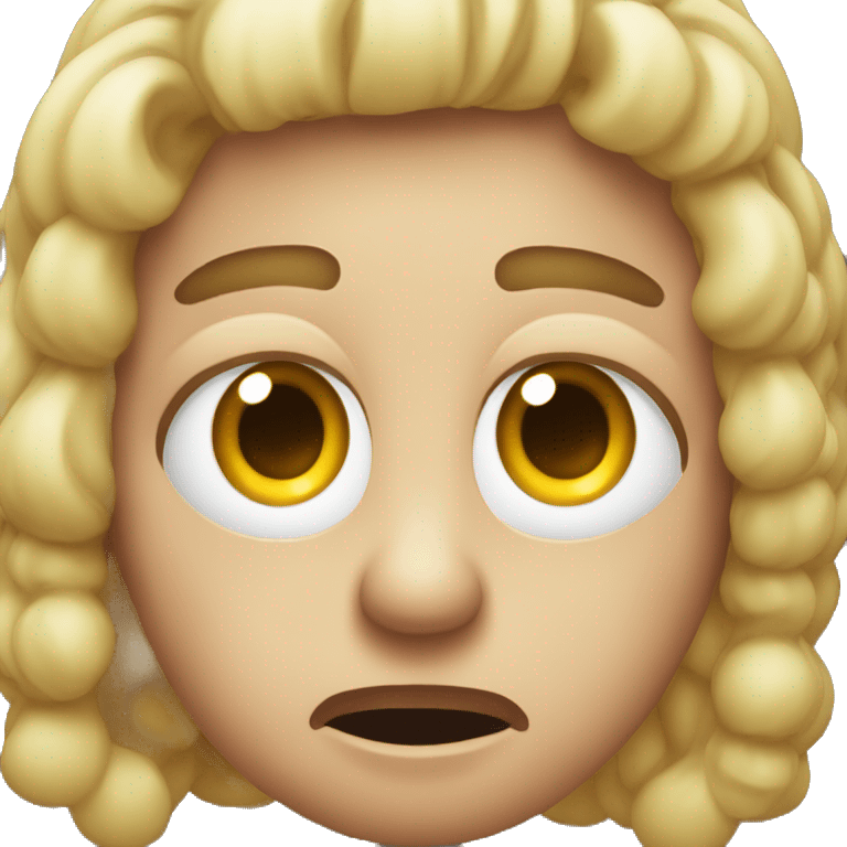 A face that looks really puzzled but also a little shocked at the same time emoji