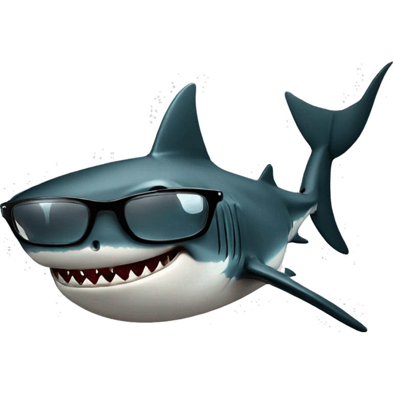 shark with glasses black emoji