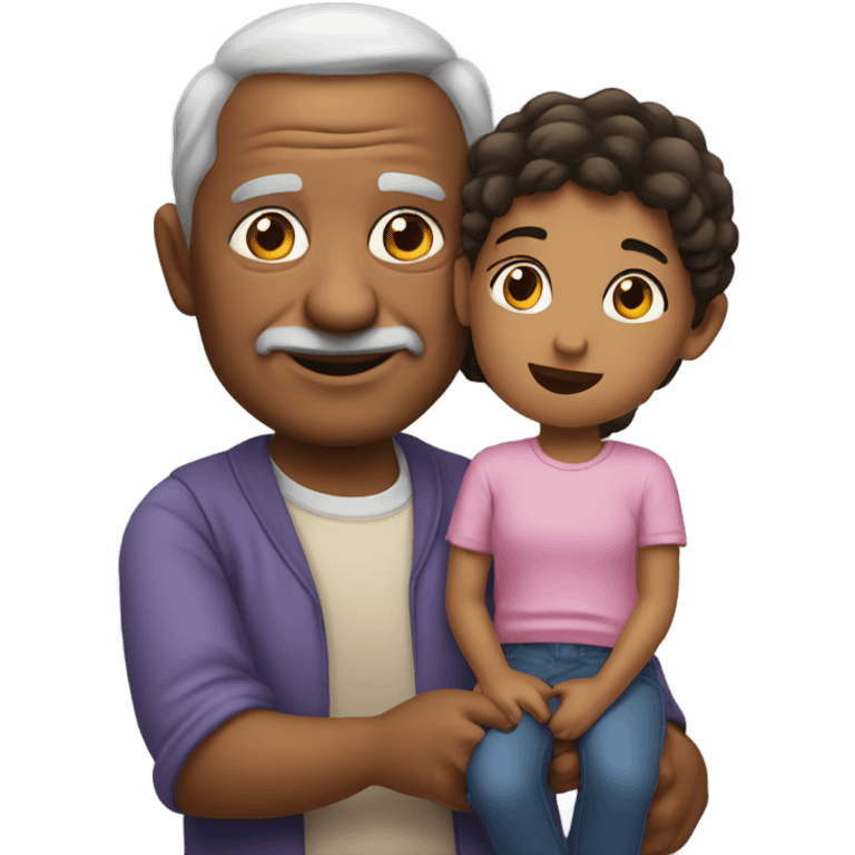 A grandfather with his daughter  emoji