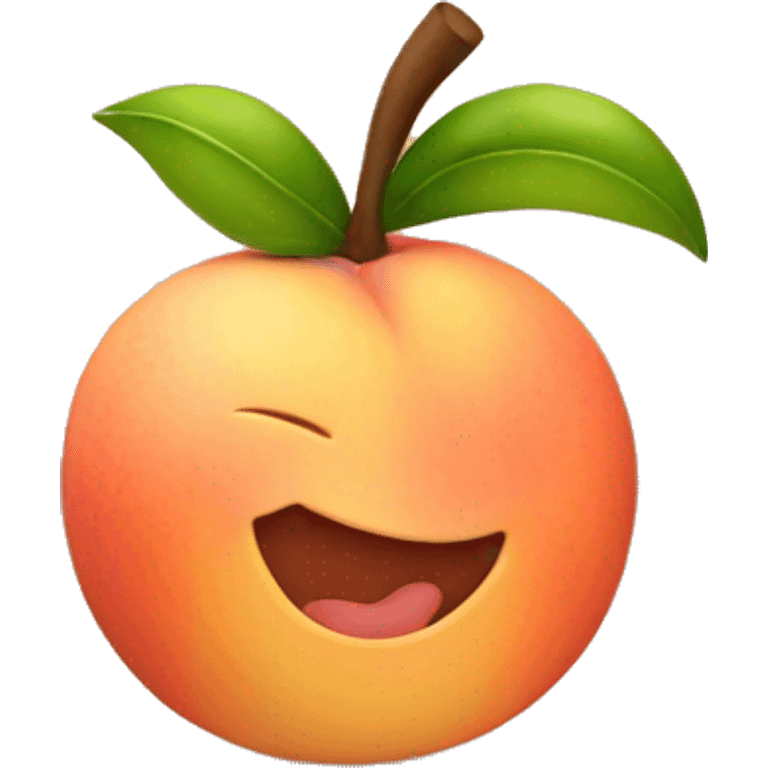 Make the wink emoji combined with a peach emoji emoji