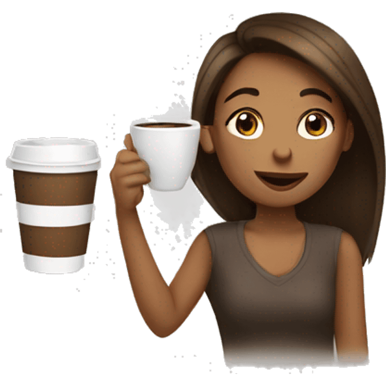 Girl drinking coffee emoji