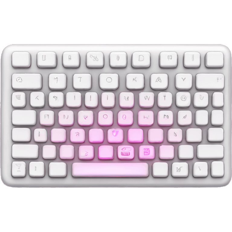 white keyboard with pink backlight emoji