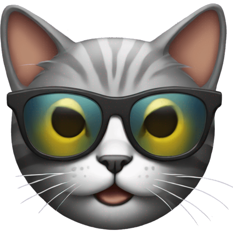 Cat with sunglasses punk emoji