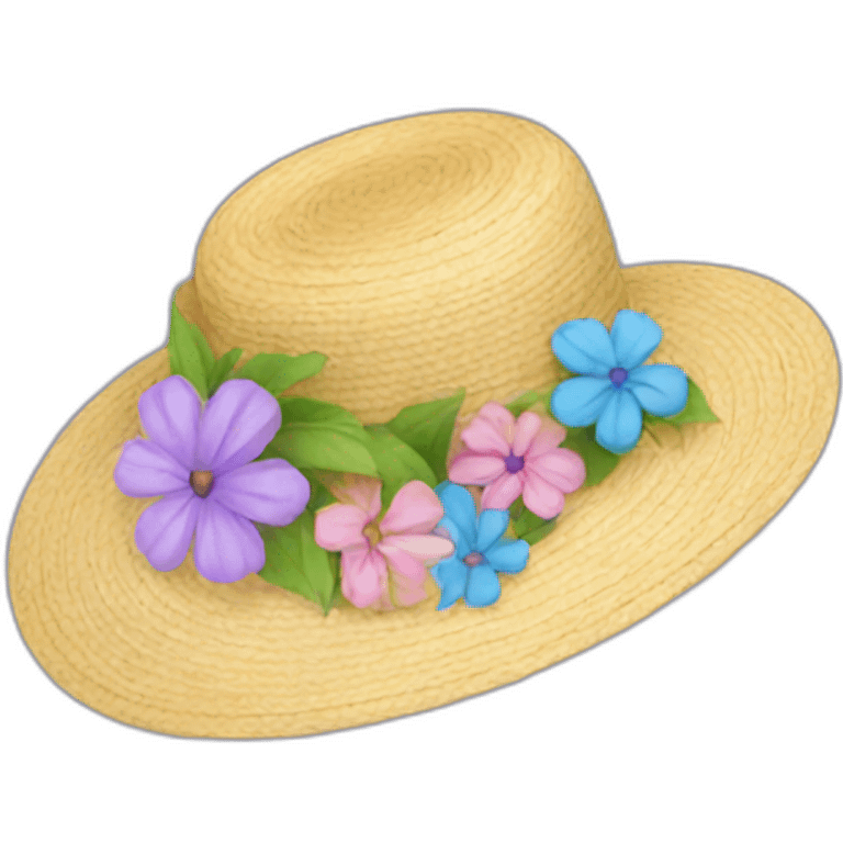 hat flowers emoji