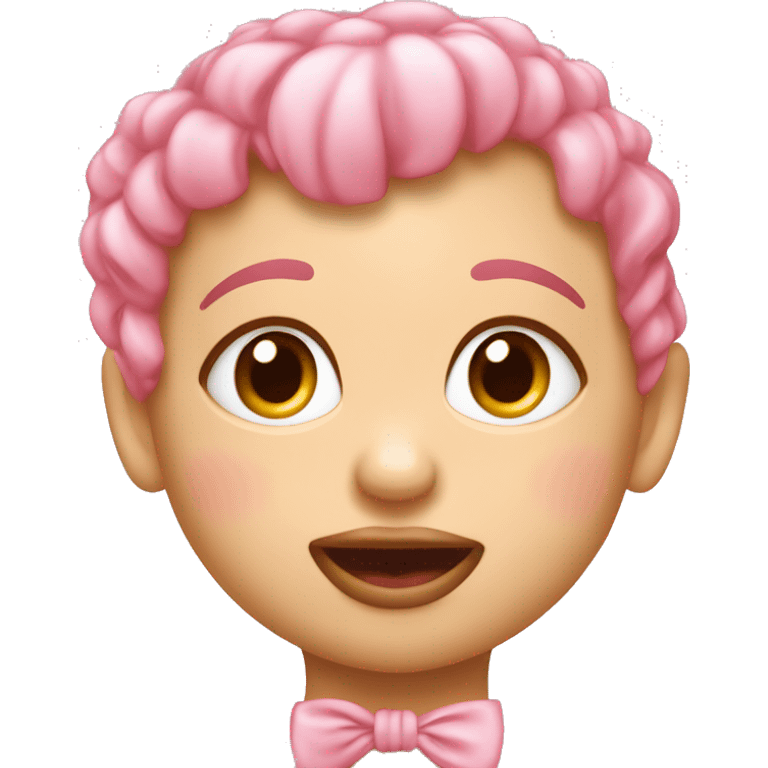 Bébé avec noeud rose sur la tête  emoji