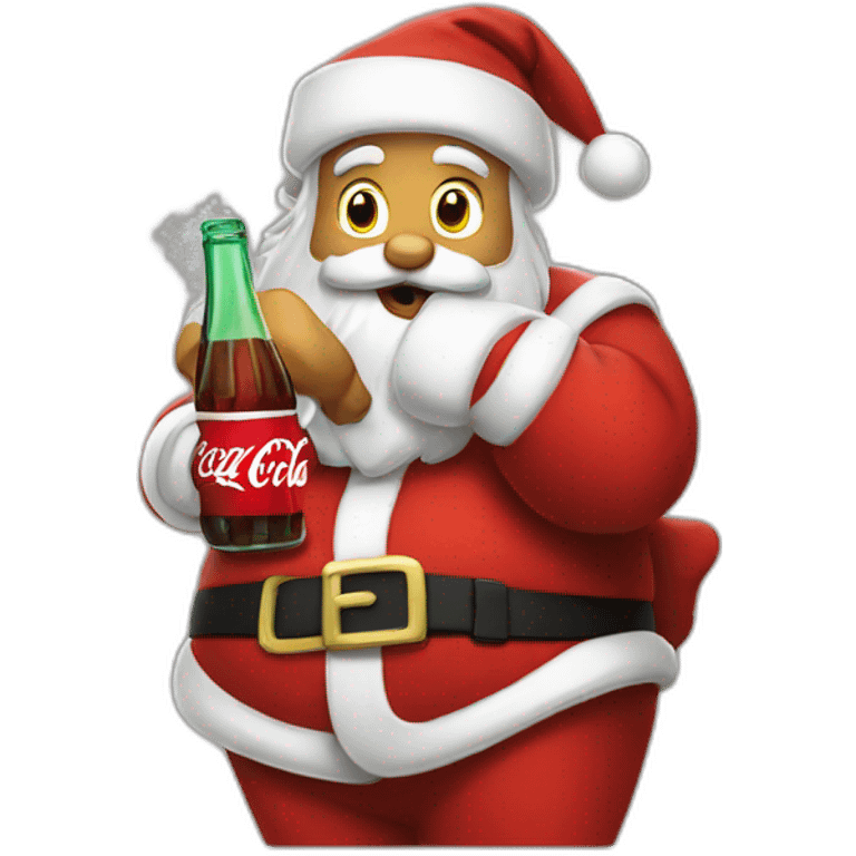 santa drinking coca cola emoji