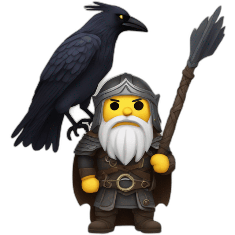 Norse odin with raven emoji