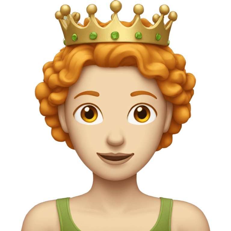 Ginger woman with a crown emoji