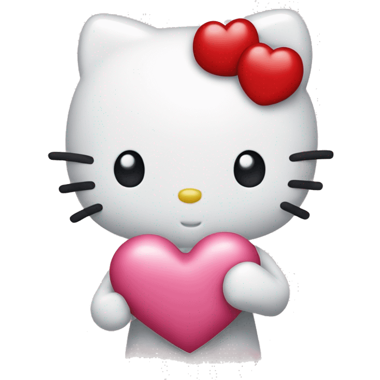 Hello kitty holding a heart  emoji