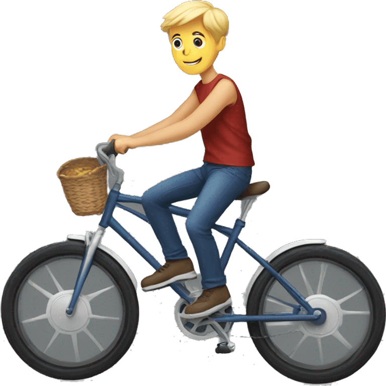 young blonde guy riding a bike emoji