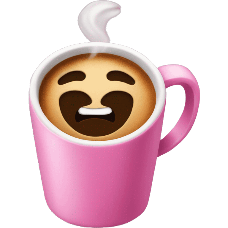 Coffee in a pink cup  emoji