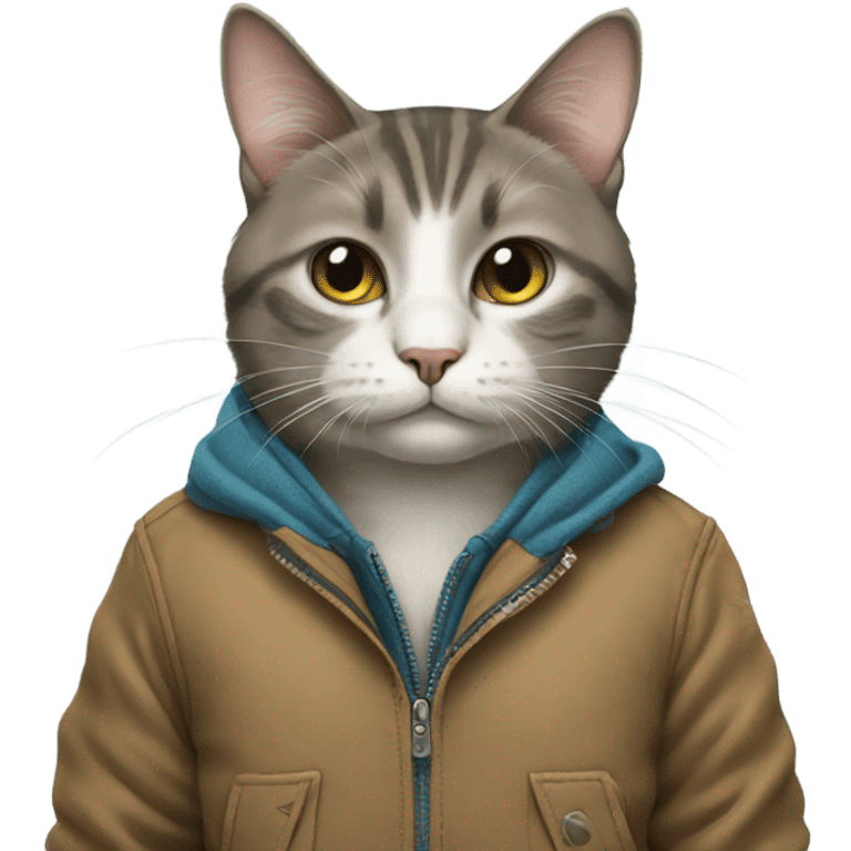 Cat wearing a jacket  emoji