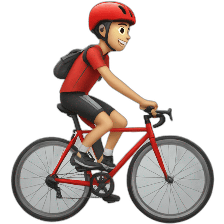 estonian boy riding red fixed gear bicycle emoji