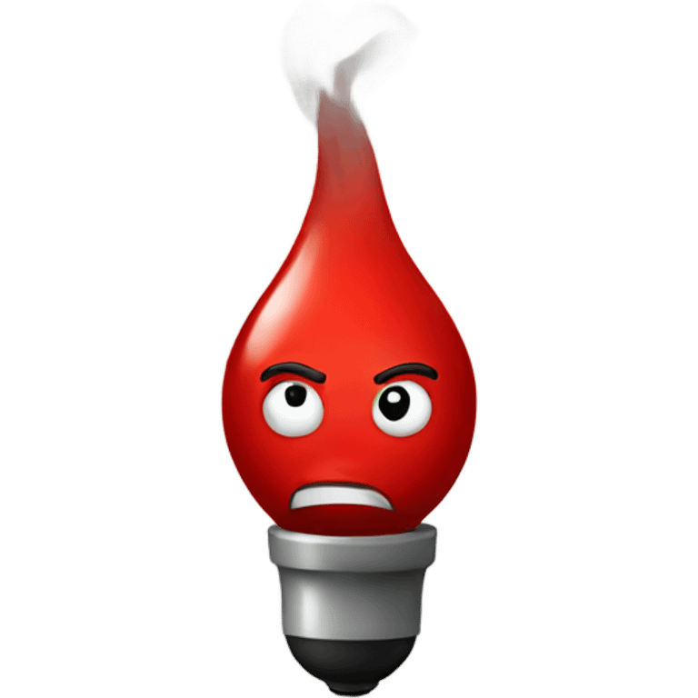 A red bulb nervous emoji