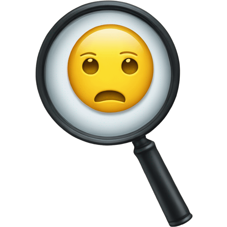 Magnifying glass looking at paper emoji