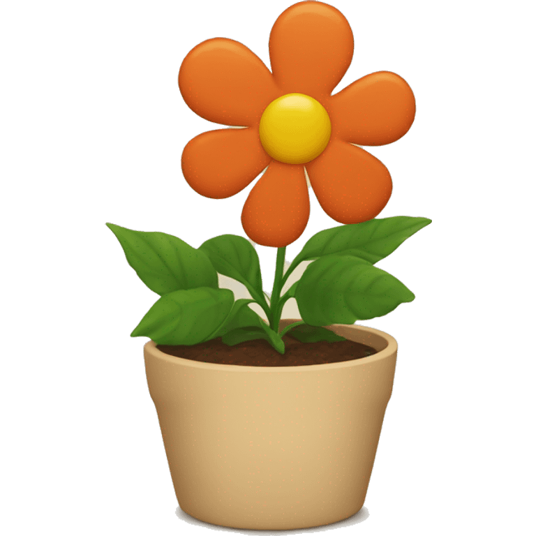 a pot with a flower emoji