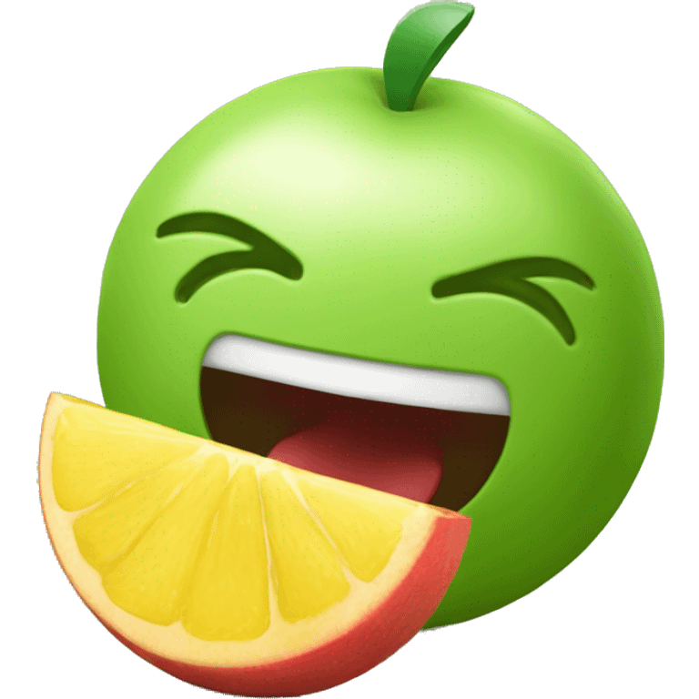 Android celular comendo uma maçã fruta emoji