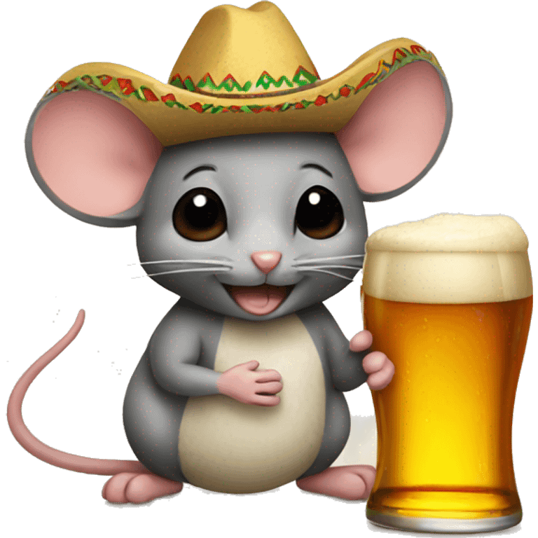 Mexican mouse with beer emoji