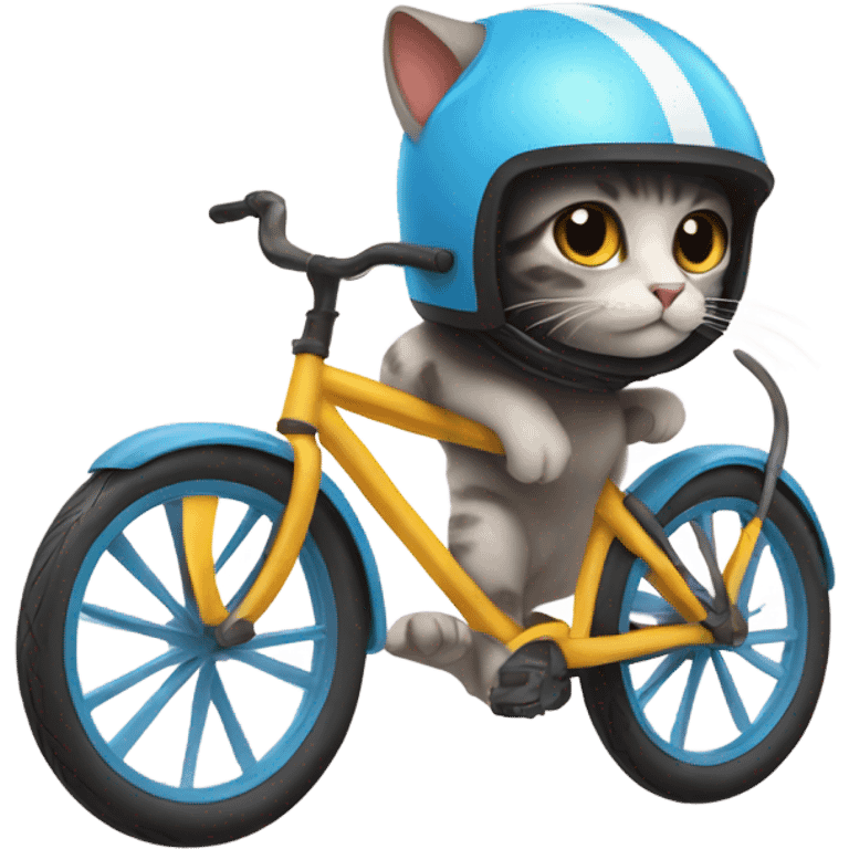 Cat wearing bike helmet  emoji