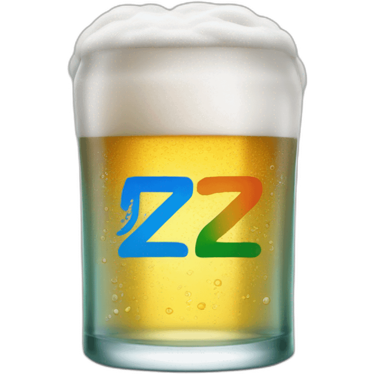 Une bière avec un logo « z » dessus emoji