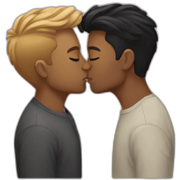 Gay couple kissing emoji