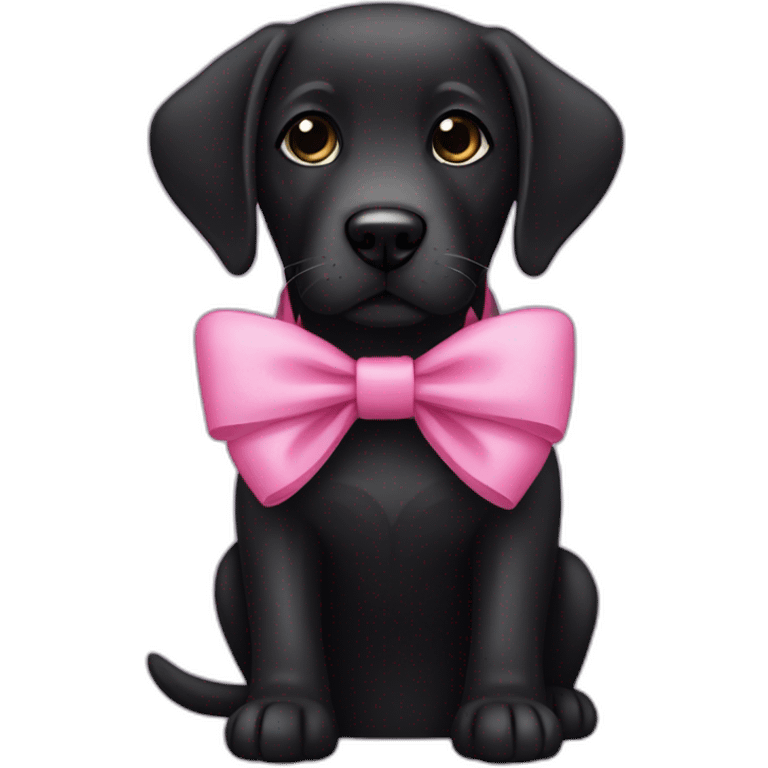 black labrador with pink bow  emoji