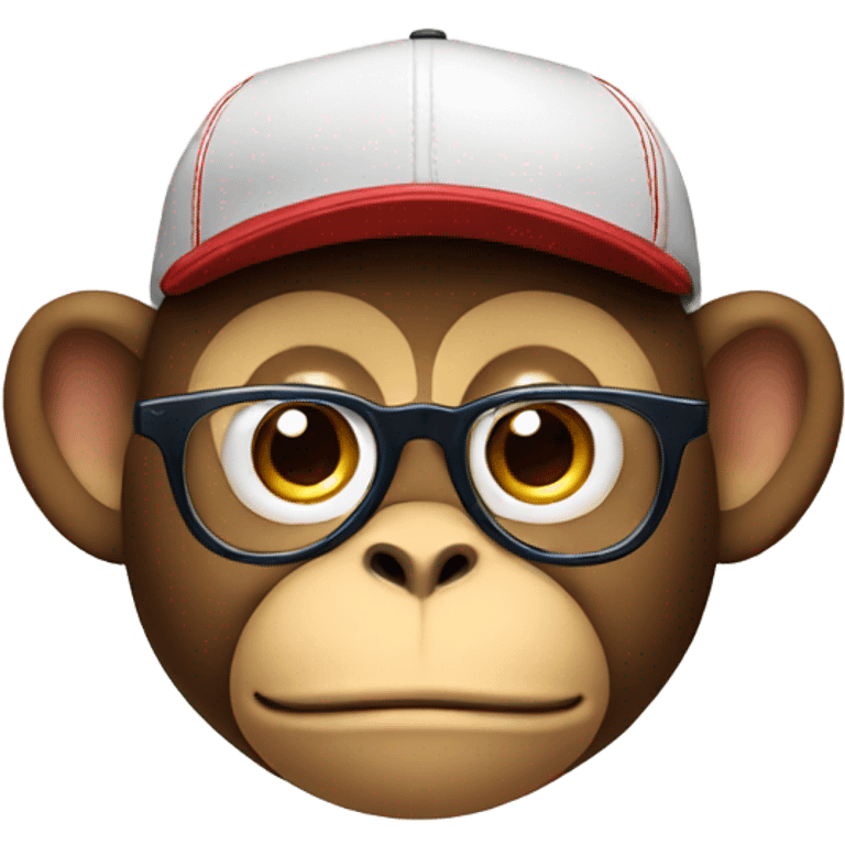 Fat Monkey with glasses and a baseball cap emoji