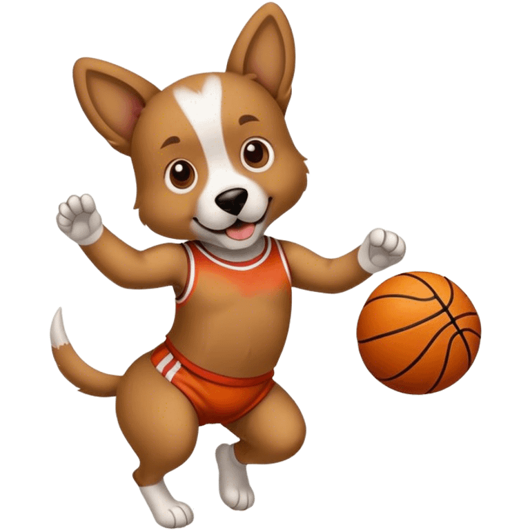 Dog playing basketball emoji