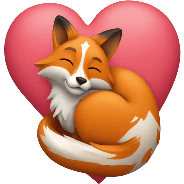 Heart with fox inside emoji