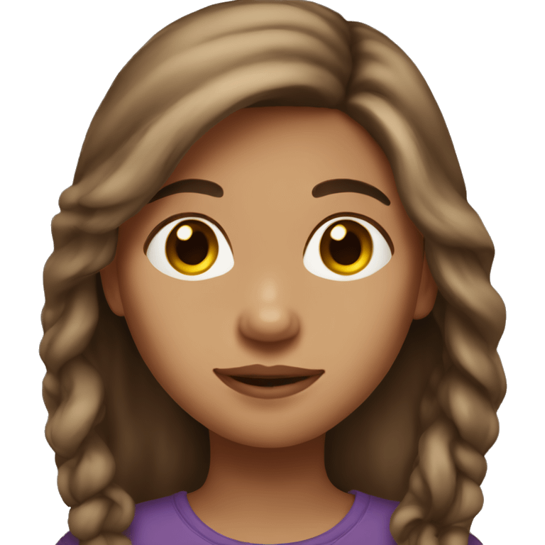 long brown hair girl light skin emoji