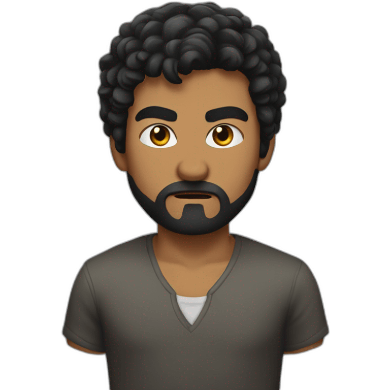 angry black-haired, beardless, young man emoji