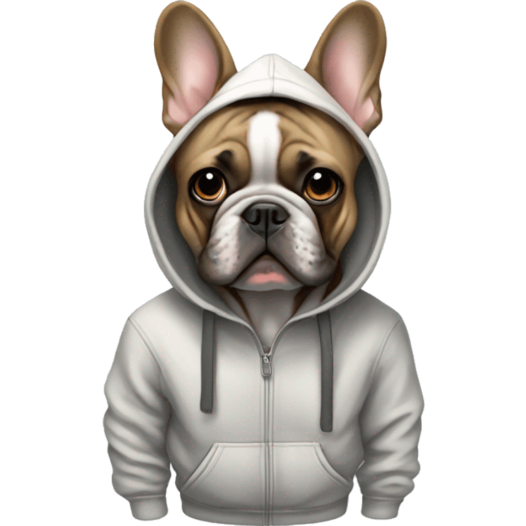 French bulldog in hoodie emoji