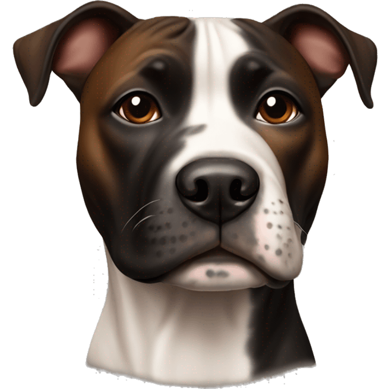 Realistic black and brown staffy dog emoji