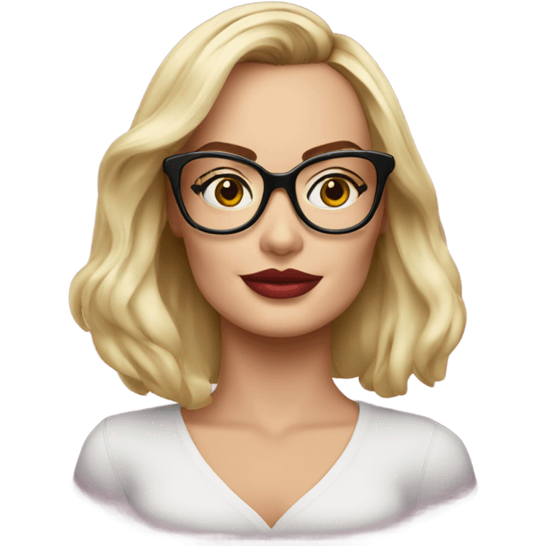 margot robbie wearing black glasses  emoji