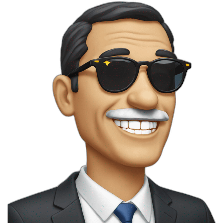 pedro sanchez riendo con gafas de sol y porro (presidente de España) emoji