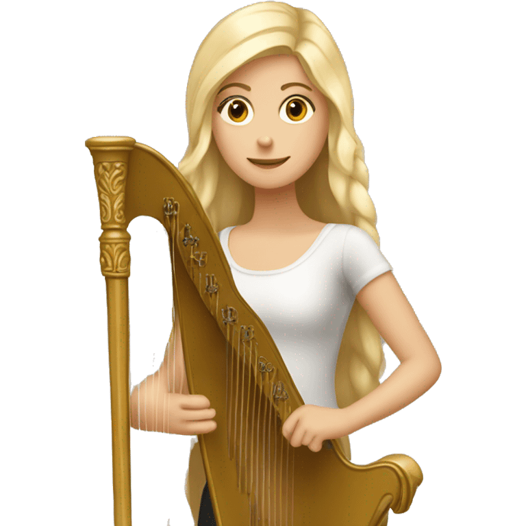 Blond girl with her harp  emoji